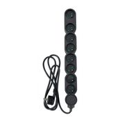 zenitech - Multiprise 8 prises avec interrupteur - noir - 1,5 m