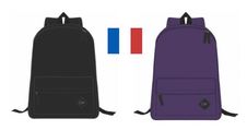 Sac à dos KIP Made in France - 1 compartiment - noir/violet - Kid'Abord