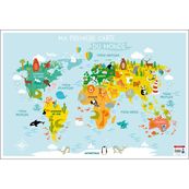 Bouchut - Poster pédagogique effaçable - 52 x 76 cm - Ma première carte du monde