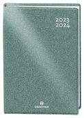 Agenda Gomme Métallisée - 1 jour par page - 12,5 x 17,5 cm - argent - Oberthur