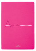 Agenda Bora 16 mois - 1 semaine sur 2 pages - 15,5 x 21,5 cm - fuchsia lisse - Oberthur