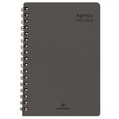 Agenda à spirale Grenade 15 - 1 semaine sur 2 pages - gris - Oberthur