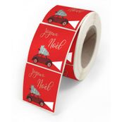 Logistipack - Etiquettes adhésives "Joyeux Noël Drive" - 4 X3,5 cm - Rouleau de 500
