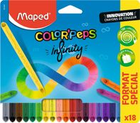 Maped Color'Peps - 18 crayons de couleur Infinity - pochette carton