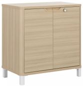 Rangement bas ABSOLU - L81 x H83 x P45 - 2 portes - Chêne structuré