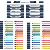 Schneider Paint-It 040 - Set complet - 30 recharges à pointe ogive + 31 à pointe pinceau + 11 corps - couleurs assorties