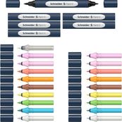 Schneider Paint-It 040 SetTwin Marker - 10 cartouches de recharges à pointe ogive + 11 à pointe pinceau + 6 corps - couleurs assorties
