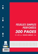 Cambridge - feuillets mobiles - 300 pages - A4 - grands carreaux (Seyes) - perforées