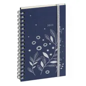 Agenda de poche spiralé Végétal Espace 16S - 1 semaine sur 2 pages -  9 x 16 cm - bleu - Exacompta