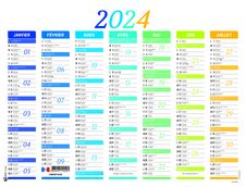 Calendrier Nuance - 7 mois par face - 21 x 26,5 cm - Oberthur