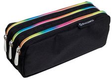 Trousse rectangulaire Rainbow - 3 compartiments - noir - Exacompta