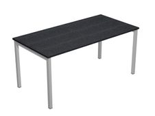 Bureau droit Trend - L160 - pieds arches - plateau imitation frêne noir