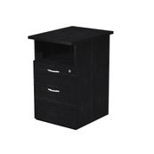 Caisson hauteur bureau Trend - L43xP60xH72 cm - 2 tiroirs dont 1 DS + 1 niche - imitation frêne noir