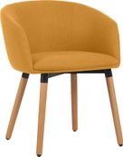 Fauteuil ARCO - 4 pieds bois - jaune safran