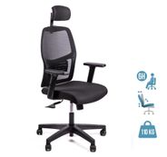 Fauteuil de bureau CALLIOPE - accoudoirs réglables - appui-tête - noir