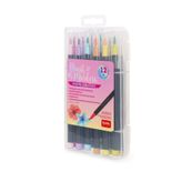 Set de 12 feutres pinceaux pastel