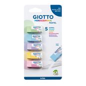 GIOTTO - Pack de 5 gommes - couleurs pastels assorties