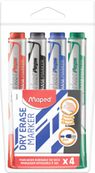 Maped Jumbo - Pochette de 4 marqueurs effaçables à sec - pointe ogive