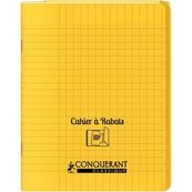 Conquérant Classique - Cahier polypro à rabat - 17 x 22 cm - 96 pages - grands carreaux (Seyes) - jaune