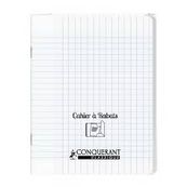 Conquérant Classique - Cahier polypro à rabat 24 x 32 cm - 96 pages - petits carreaux (5x5mm) - transparent