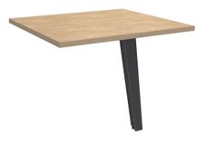 Retour direct pour bureau simple STEELY - L80 cm - pied carbone - plateau imitation chêne clair
