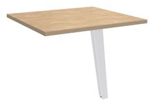 Retour direct pour bureau simple STEELY - L80 cm - pied blanc - plateau imitation chêne clair