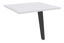 Retour direct pour bureau Steely - L80 - 1 Pied métal carbone - plateau blanc