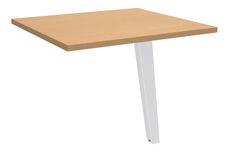 Retour direct pour bureau Steely - L80xP60 cm - plateau imitation hêtre - pieds blanc