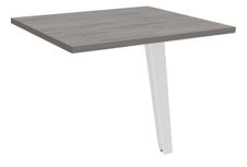 Retour direct pour bureau Steely - L80xP60 cm - plateau imitation chêne gris - pieds blanc