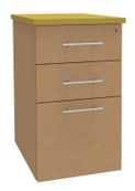 Caisson HT bureau - steely/stelly manager - Profondeur 60 cm - hetre - top jaune curry 