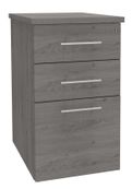Caisson HT bureau - steely/stelly manager - Profondeur 60 cm  - chene gris  - top chene gris