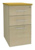 Caisson HT bureau - steely/stelly manager - Profondeur 60 cm - erable - top jaune curry
