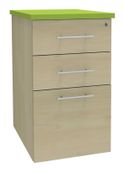 Caisson HT bureau - steely/stelly manager - Profondeur 60 cm - erable - top vert 