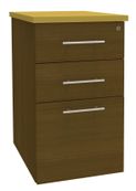 Caisson HT bureau - steely/stelly manager - Profondeur 60 cm - noyer - top jaune curry