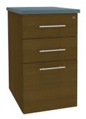 Caisson HT bureau - steely/stelly manager - Profondeur 60 cm - noyer - top bleu argile 