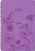 Agenda à spirale Primrose - 1 semaine sur 2 pages - 17 x 24,5 cm - lilas - Oberthur