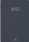 Agenda spiralé Galway - 1 semaine sur 2 pages - 19 x 24,5 cm - anthracite - Oberthur