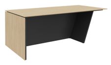 Bureau KHEOPS avec pied droit à gauche - L200 - plateau imitation chêne clair - structure carbone