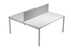 Bureau bench Trend - L180 - sans panneau de séparation - plateau gris