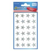 Avery - 24 stickers en sachet - 160x83x1 -  étoiles argentées