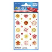 Avery - 35 stickers en sachet - 160x83x1 - étoiles rouges et dorées
