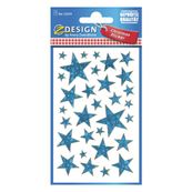 Avery - 31 stickers en sachet - 160x83x1 - étoiles bleues