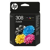 HP 308 - Pack de 2 - noir et 3 couleurs - cartouche d'encre originale