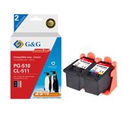 Cartouche compatible Canon PG-510/CL-511 - Pack de 4 - noir, cyan, magenta, jaune - G&G