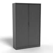 Armoire haute à rideaux - L120 x H198 x P43 cm - corps anthracite/rideau anthracite