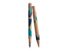 Enzo Varini Palazzo Scandinavo - Parure de stylo à bille et stylo plume - bleu rose