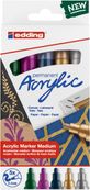 Edding 5100 - Pack de 5 marqueurs acryliques - argent, rouge, vert mousse, or, bleu nuit