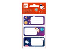 Apli Kids - 9 Étiquettes scolaires planètes - 75 x 35 mm