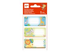 Apli Kids - 9 Étiquettes scolaires savane - 75 x 35 mm