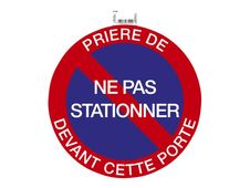 Exacompta - Panneau de signalisation adhésif - Ne pas stationner devant - 30 cm de diamètre